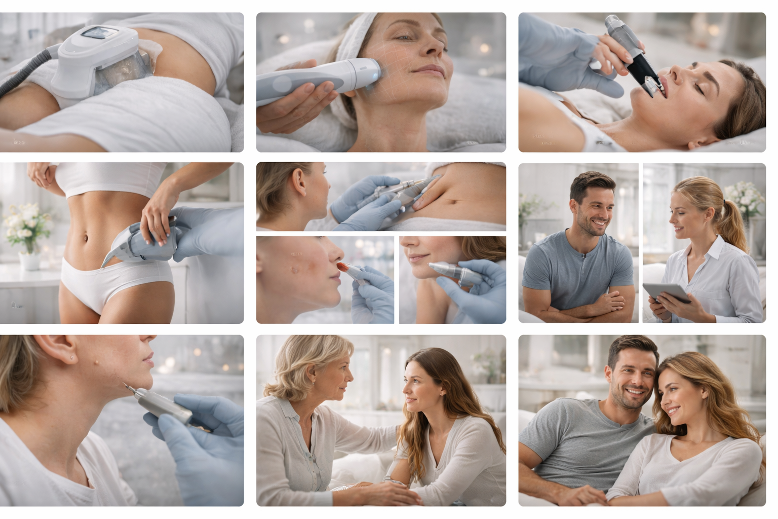 Collage of treatment results