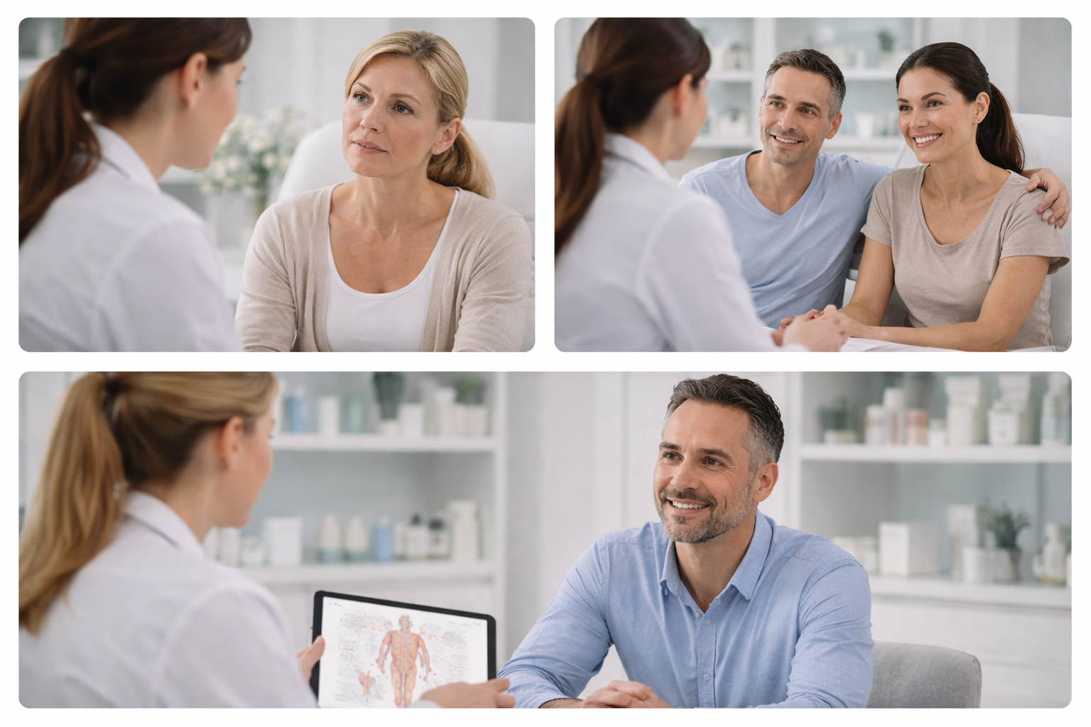 Before and after of non-surgical treatment for skin tightening