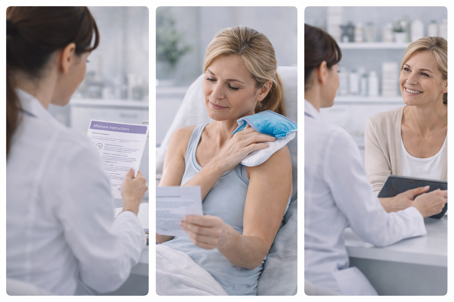 Before and after of non-surgical treatment for skin tightening