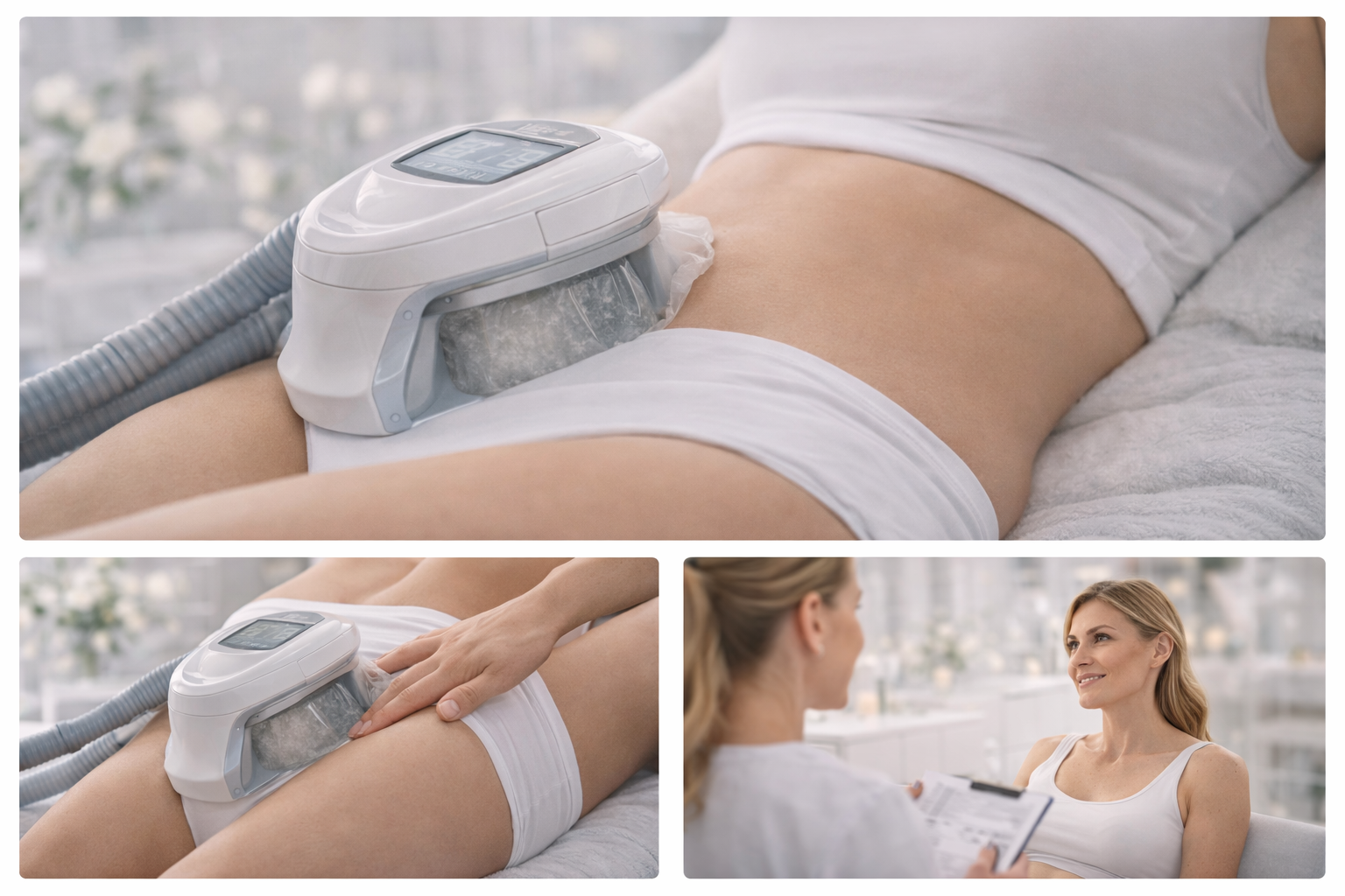 Before and after of fat freezing treatment