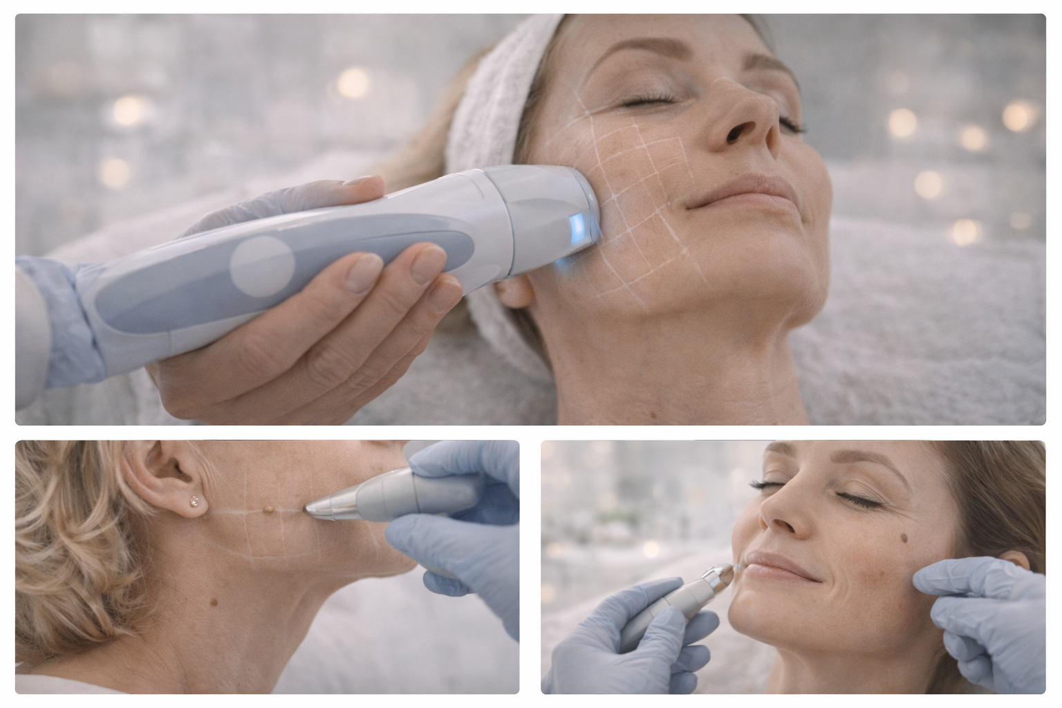 Before and after of HIFU skin tightening treatment