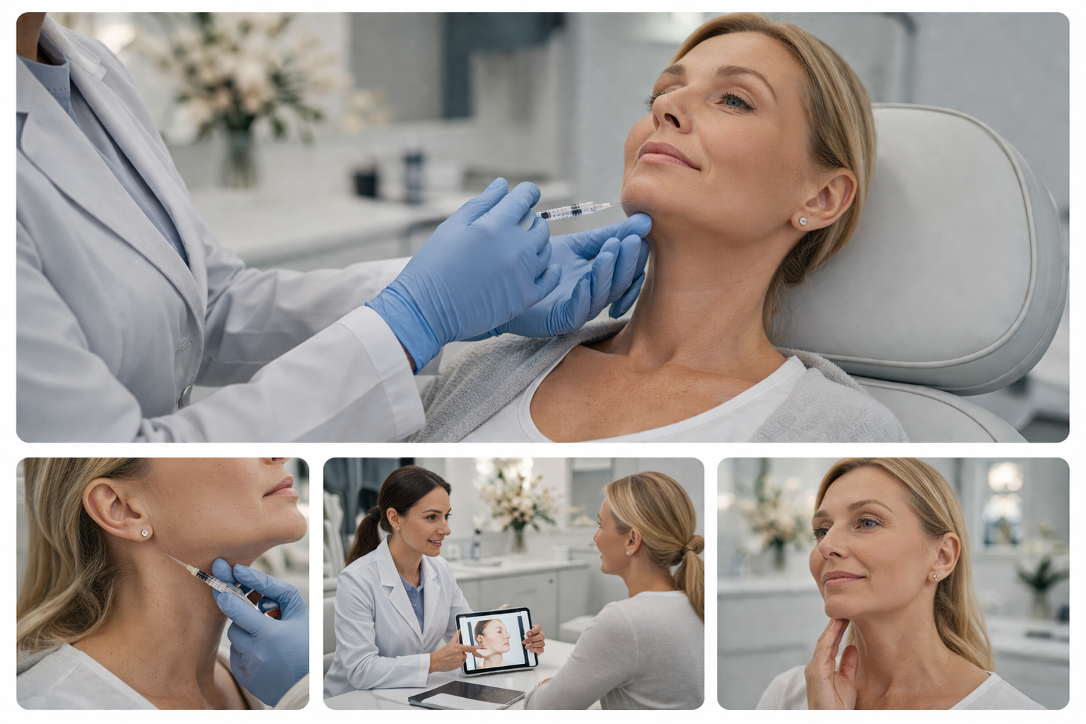 Before and after of fat dissolving injection treatment