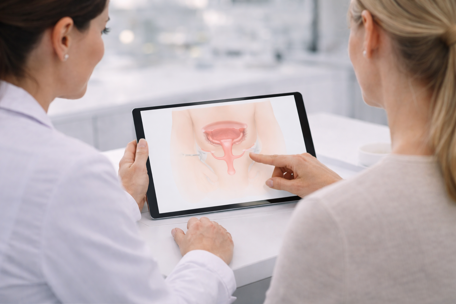 Before and after of incontinence treatment support